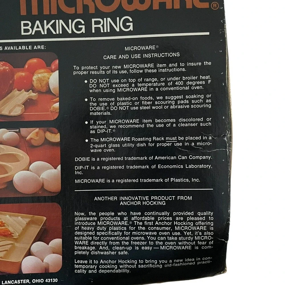 Vintage Anchor Hocking Microware Baking‎ Ring 2.5 Qt PM 459-T1 Retro Kitchen